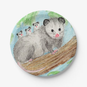 Opossum-Mama Pappteller