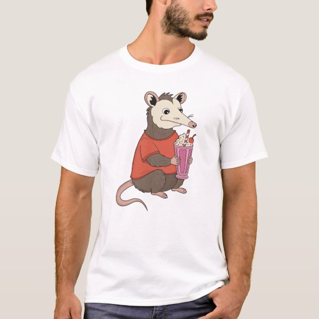 Opossum-Milchshake-Wonne T-Shirt (Vorderseite)