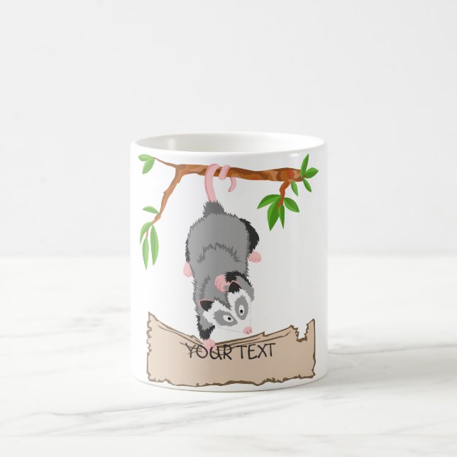 Opossum mit Zeichen Tasse (Mittel)