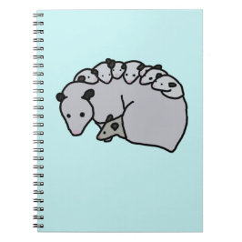 Opossum-Mutter mit ihren Babys Notizblock