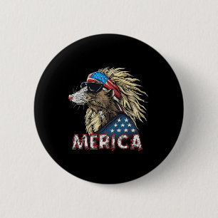 Opossum Possum - Patriotische USA 4. Juli Amerika Button