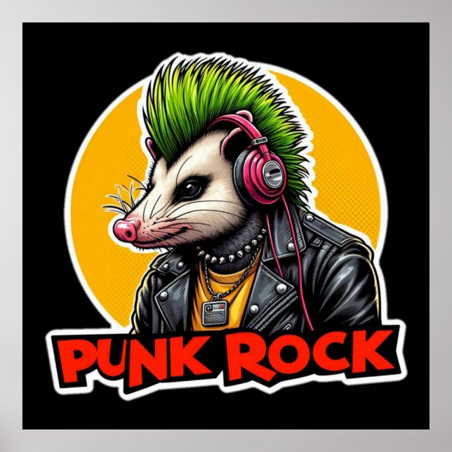 OPOSSUM PUNK ROCK GREEN POSTER (Vorne)