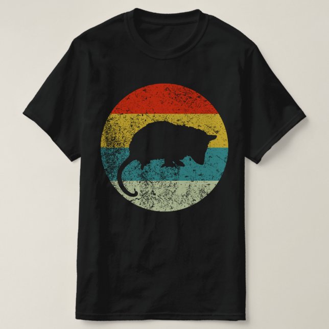 Opossum Retro Vintage Silhouette 70er T-Shirt (Design vorne)