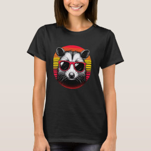Opossum Retro Vintage Sonnenuntergang Tier Sonnenb T-Shirt