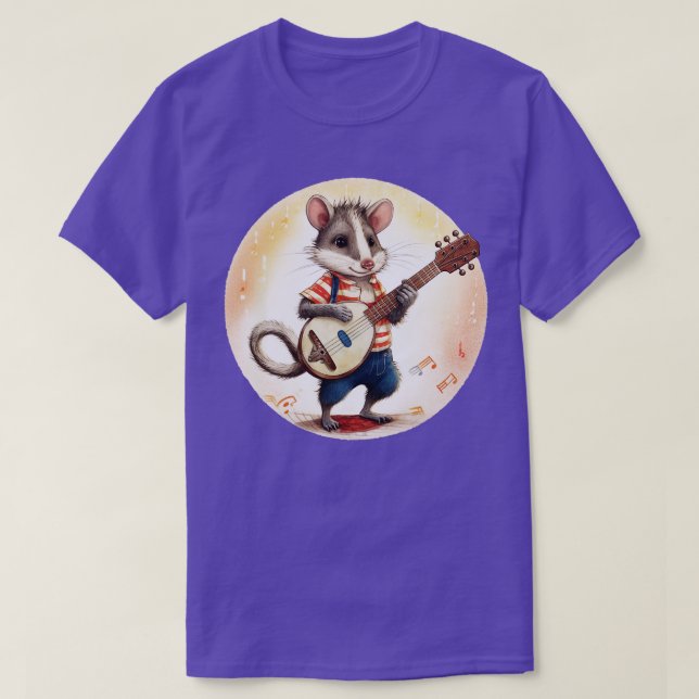 Opossum spielt Banjo T-Shirt (Design vorne)