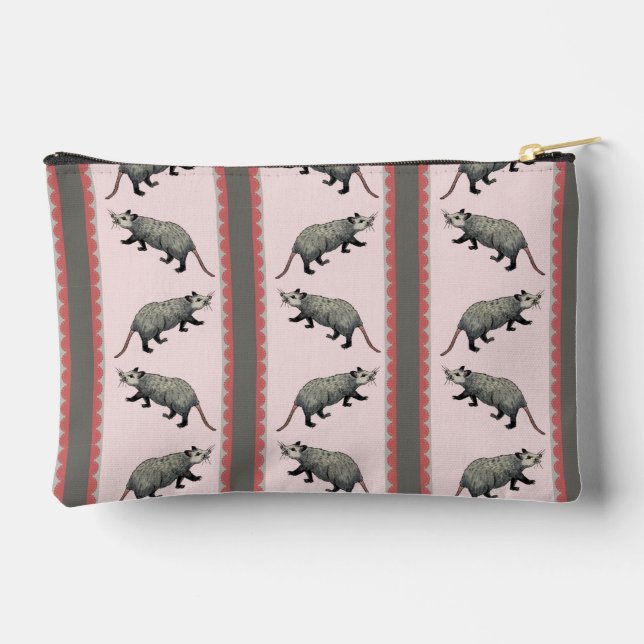 Opossum Stripe Zipper Pouch Zubehörtasche (Rückseite)