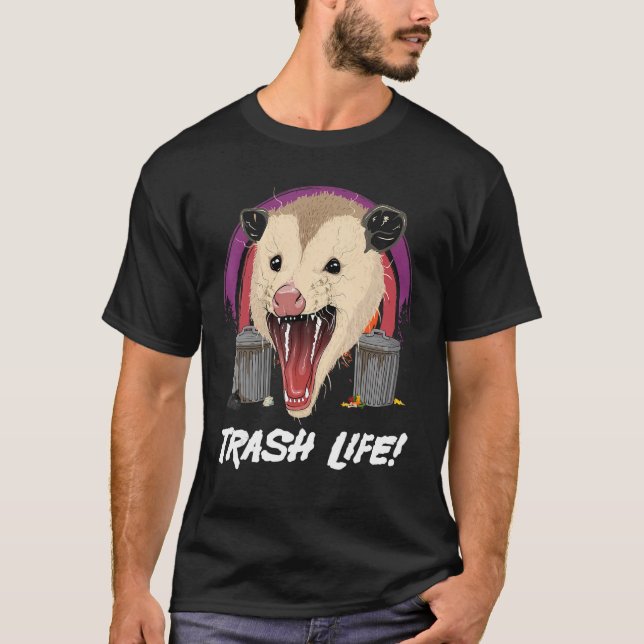 Opossum Trash Life Possum Müllkatze Marsupal T-Shirt (Vorderseite)