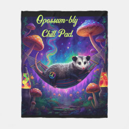 Opossum Trippy Psychedelic Hippie Custom Personal Fleecedecke