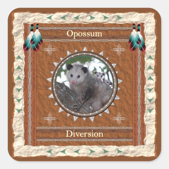 Opossum -Umleitung- Aufkleber - 20 pro Blatt (Vorderseite)