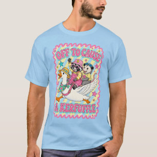 Opossum Waschbär Dumme Gans, Handgezeichnet Sarkas T-Shirt