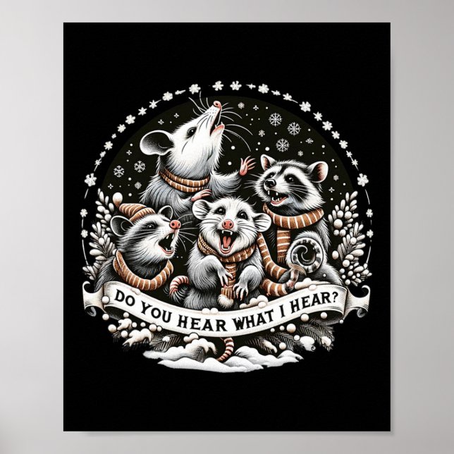 Opossum Weihnachten Weihnachten Weihnachten Weihna Poster (Vorne)