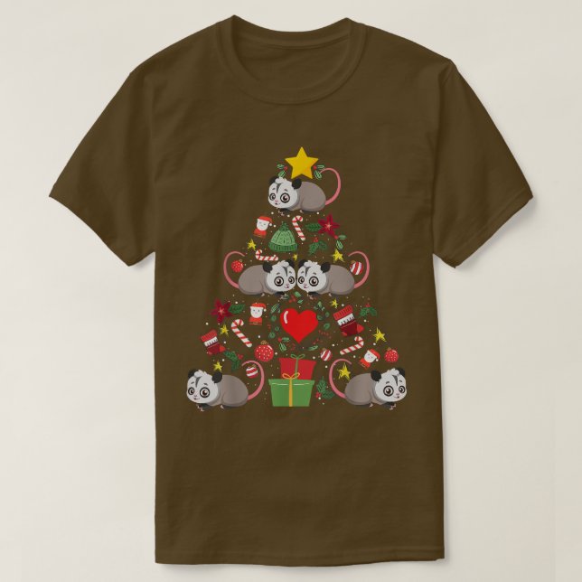 Opossum Weihnachtsschmuck Trek Funny T-Shirt (Design vorne)
