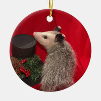 Opossum-Weihnachtsverzierung Keramik Ornament