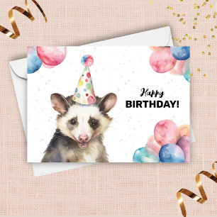Opossum Wildlife Possum Wild Animal Happy Birthday Karte