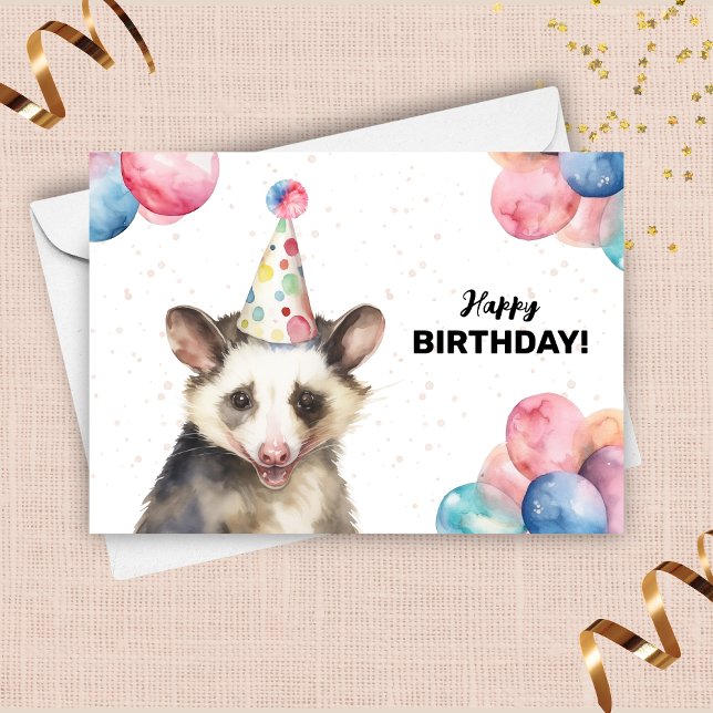 Opossum Wildlife Possum Wild Animal Happy Birthday Karte (Von Creator hochgeladen)