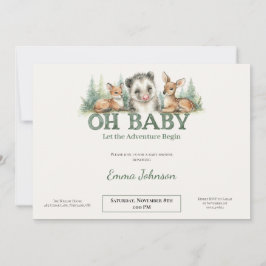 Opossum Woodland Baby Shower Invitation Feiertagskarte