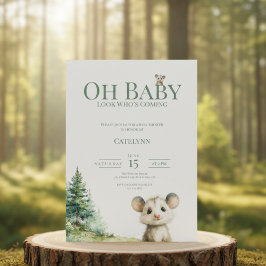 Opossum Woodland Baby Shower Invitation Feiertagskarte