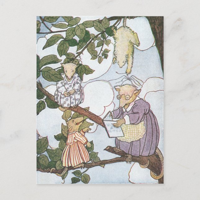 Opossummen machen widerwillige Schüler Postkarte (Vorderseite)