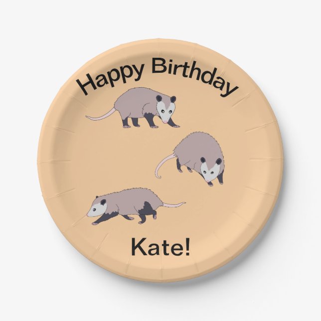 Opossums Pappteller (Vorderseite)