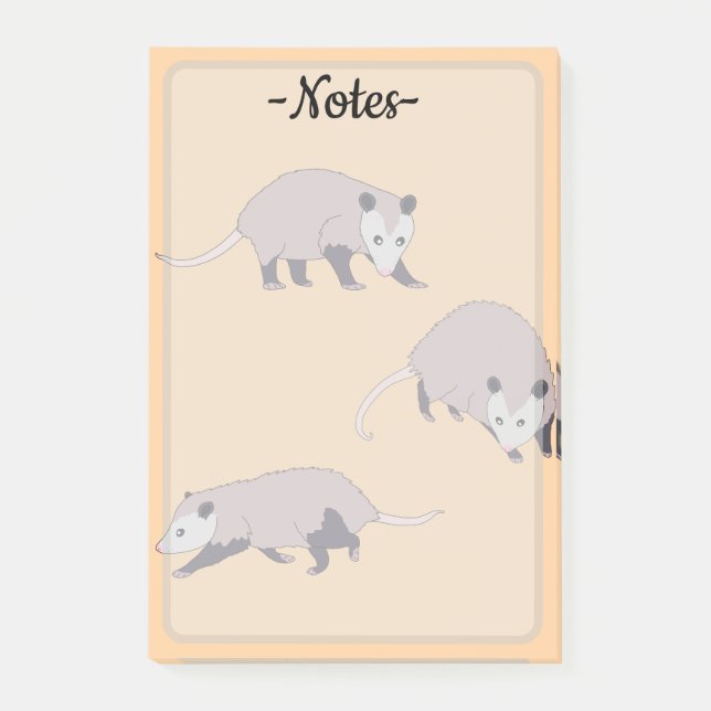 Opossums Post-it Klebezettel (Vorderseite)