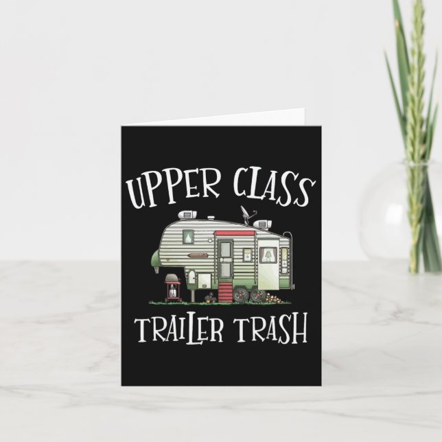 Opper Cl Trailer Trash Funny Camper Camping Outdoo Karte (Vorderseite)