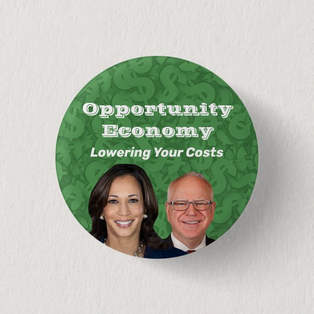 Opportunity Economy Harris Walz 2024 Button (Vorderseite)
