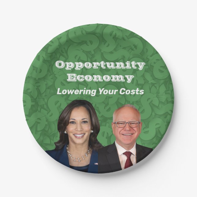 Opportunity Economy Harris Walz 2024 Pappteller (Vorderseite)