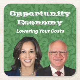 Opportunity Economy Harris Walz 2024 Rechteckiger Pappuntersetzer