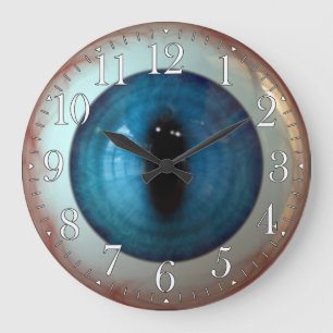 Opthalmologist Eye Doctor Weird Fun Blue Eye Clock Große Wanduhr