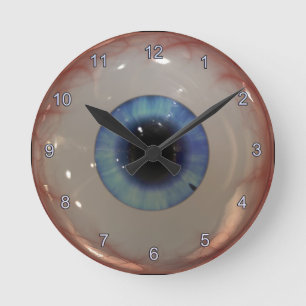 Opthamologe Augenarzt Spooky Fun Blue Eye Clock Runde Wanduhr