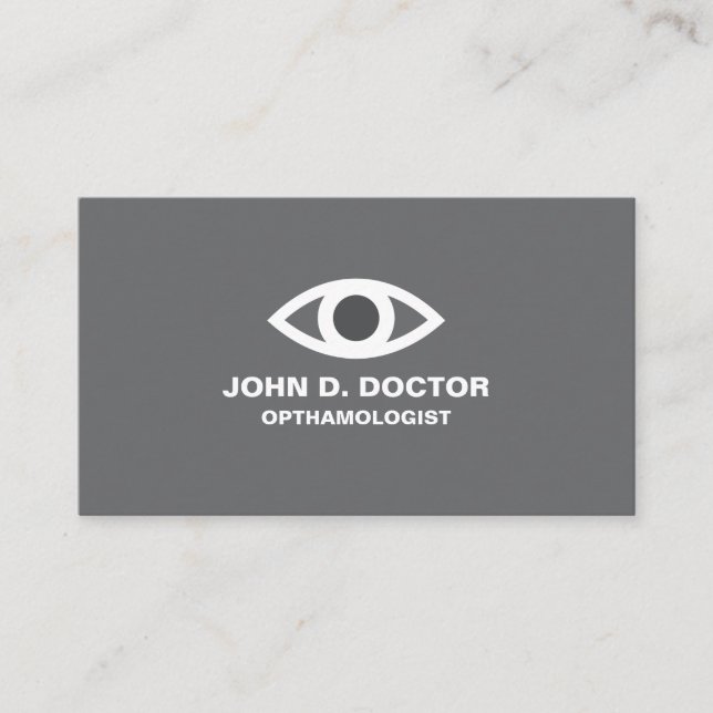 Opthamologe oder optometristisch-graue Visitenkart Visitenkarte (Vorderseite)