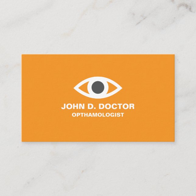 Opthamologe oder optometristische orange Visitenka Visitenkarte (Vorderseite)