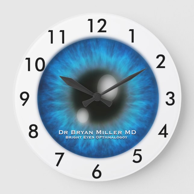 Opthamologin Custom Clock Große Wanduhr (Vorderseite)