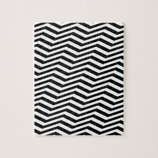 Optical Illusion Black White Chevron Patterns Cool Puzzle (Vertikal)
