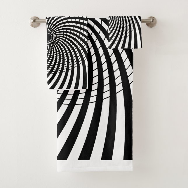 OPTICAL ILLUSION Geometric Art Hypnotic Designs Badhandtuch Set (Insitu)