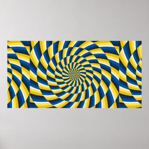 Optical motion illusion Vintage background. Yellow Poster