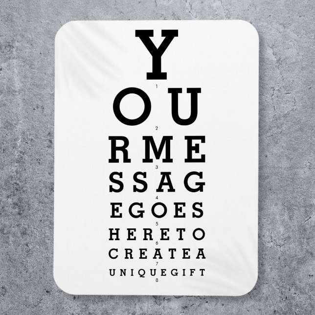 Optician Chart Erstellen Sie Ihre eigene Nachricht Magnet (Optician Chart Create Your Own Message Magnet)