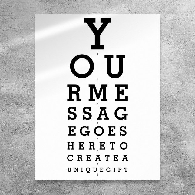 Optician Chart Erstellen Sie Ihre eigene Nachricht Poster (Optician Chart Create Your Own Message)