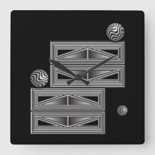 Optics thru Shapes Quadratische Wanduhr