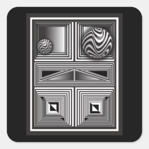 Optik durch Formen Quadratischer Aufkleber