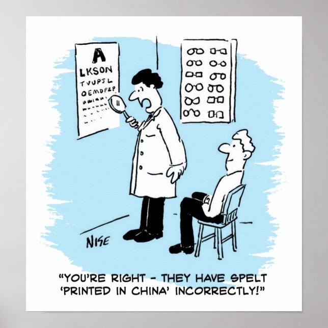 Optiker, der einen Augentest durchführt Poster (Vorne)