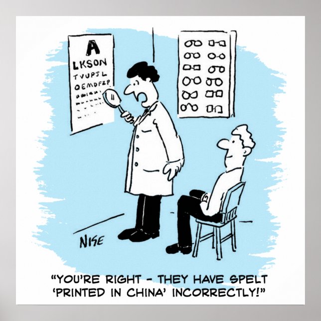 Optiker, der einen Augentest durchführt Poster (Vorne)