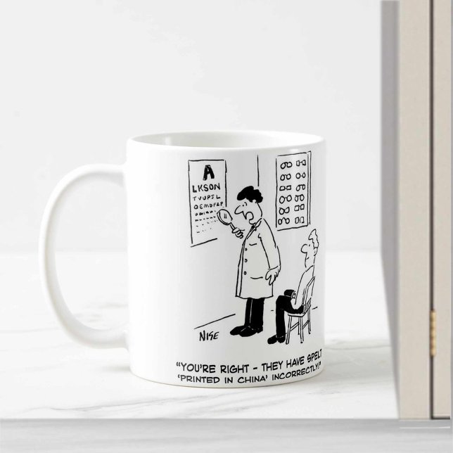 Optiker, der einen Augentest durchführt Tasse (Von Creator hochgeladen)