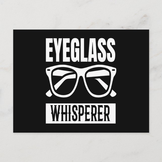Optiker Eyeglass Whisperglas Postkarte (Vorderseite)