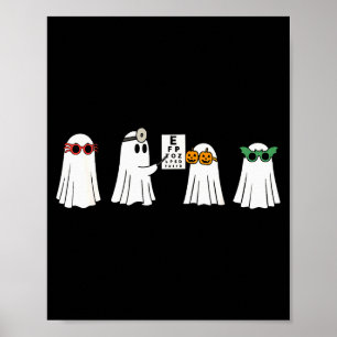 Optiker Gespenst Boo Zentrum Halloween Augenoptike Poster