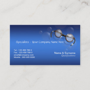 Optiker Optik Augenoptiker Auge Türkis Visitenkarte