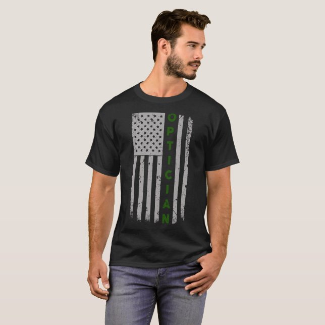 Optiker US-Flagge T-Shirt (Vorne ganz)