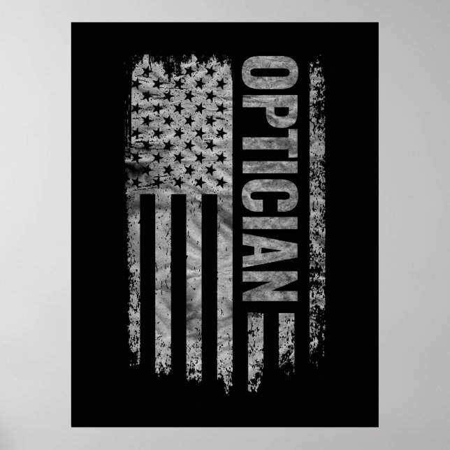 Optiker USA-Flagge Distressed-Design Poster (Vorne)