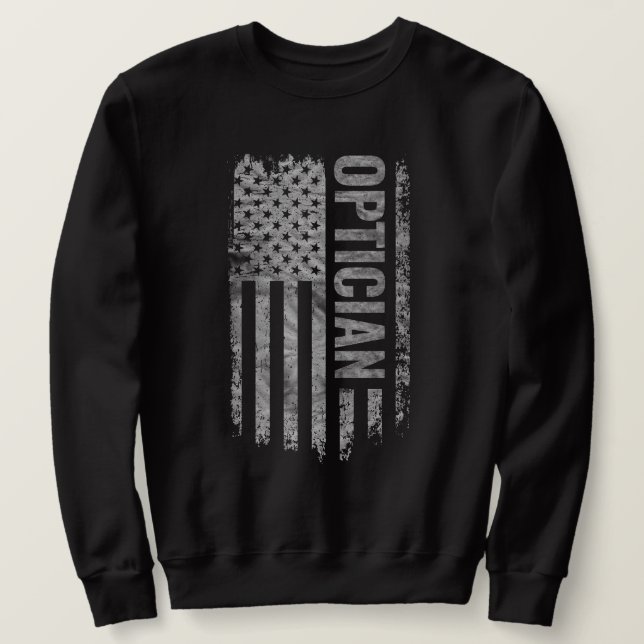 Optiker USA-Flagge Distressed-Design Sweatshirt (Design vorne)