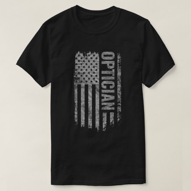 Optiker USA-Flagge Distressed-Design T-Shirt (Design vorne)